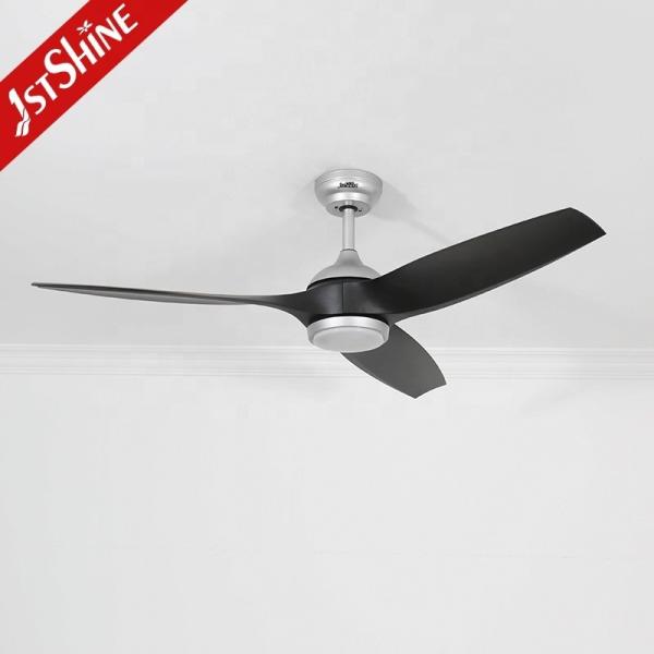 Moderno 52 polegadas ABS preto lâminas de alto volume de ar ventilador de teto remoto com fonte de luz LED