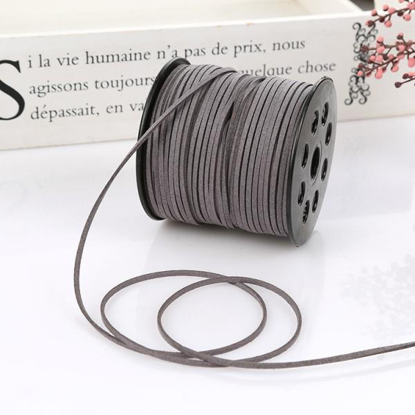 Fios de veludo de couro de camarão 3 mm Fios de veludo de dois lados