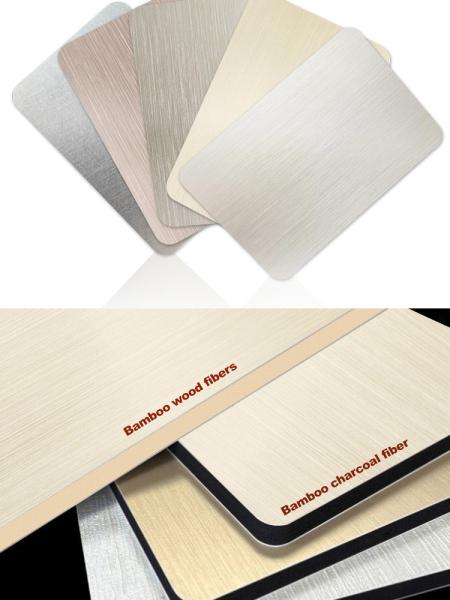 Bamboo Carvão de madeira Veneer Metal Painel de parede Placa decorativa Bamboo PET Metal Board