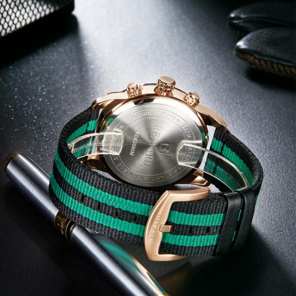 Nato Strapgents Dress Watches , Quartz Stainless Steel Watch Bracelet For Mens