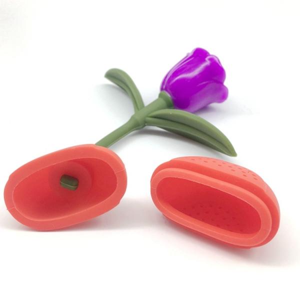 BPA Free FDA Unique Rose Cupid Heart Shape Flower Silicon Silicone Tea Bag Strainer Infuser