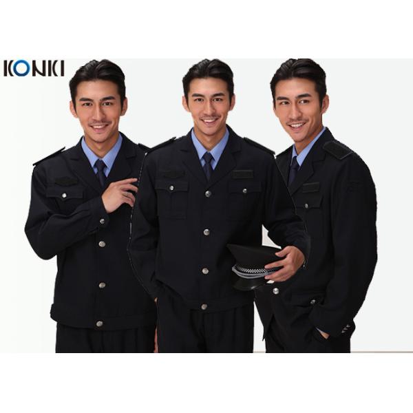 Black Two Pockets Security Officer Jackets For Security Guards
