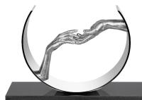 escultura de aço inoxidável do amor da altura de 150cm com base do granito