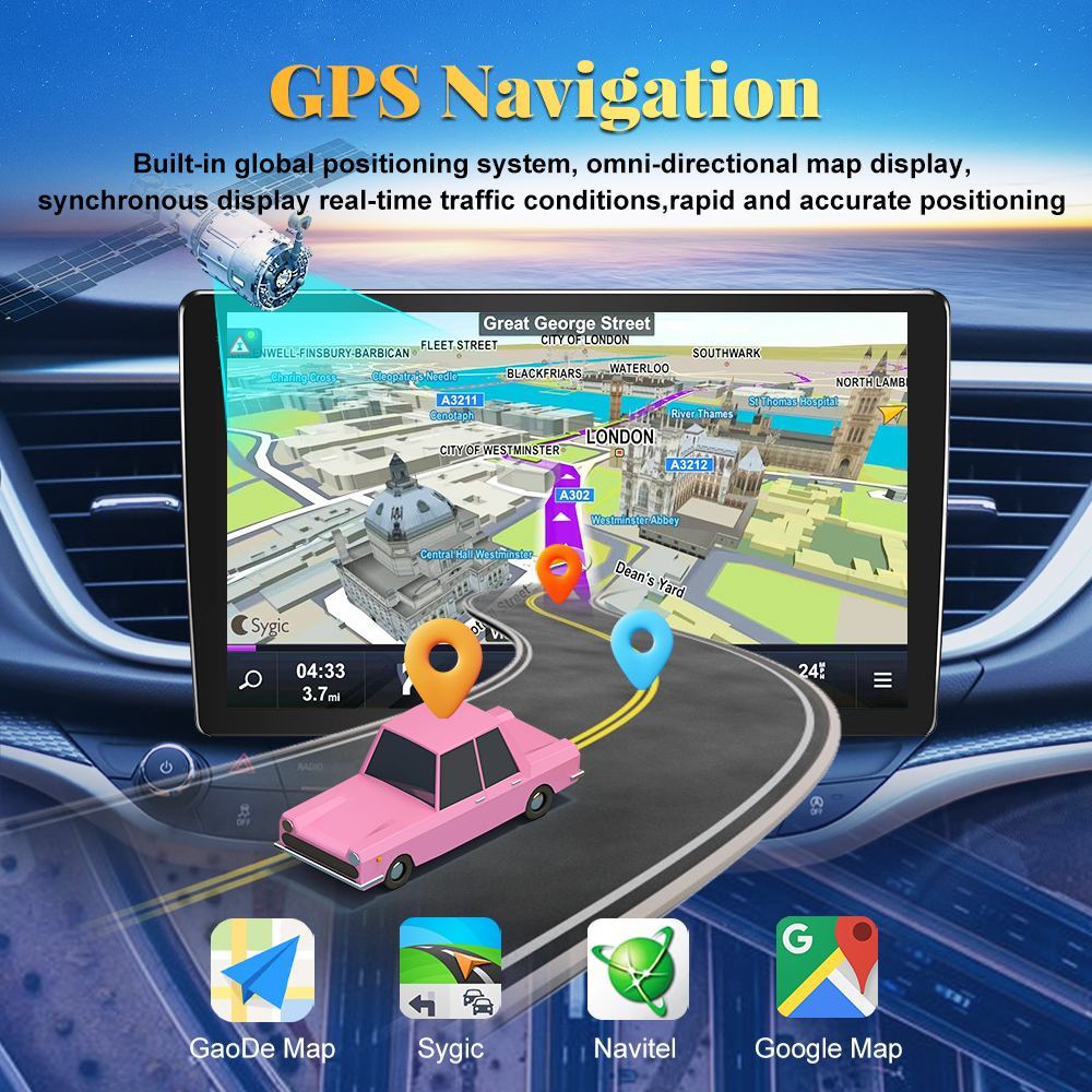 Universal 10 Inch 2 Din Android Carplay Radio DVD Player For Aftermarket Cars