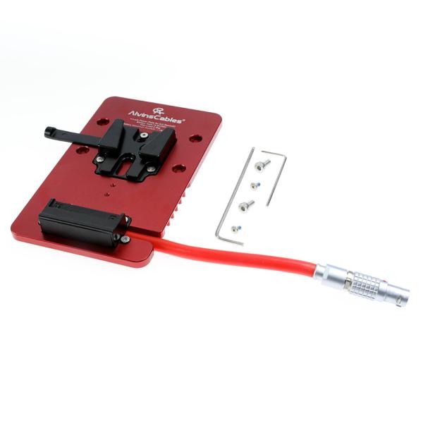 Alvin's Cables V Mount Battery Plate for DJI Ronin 4D, with Straight 1B 6-Pin Male DC-in Out Put Battery Mounts Plate V Mount Plate for Ronin 4D Long Cable