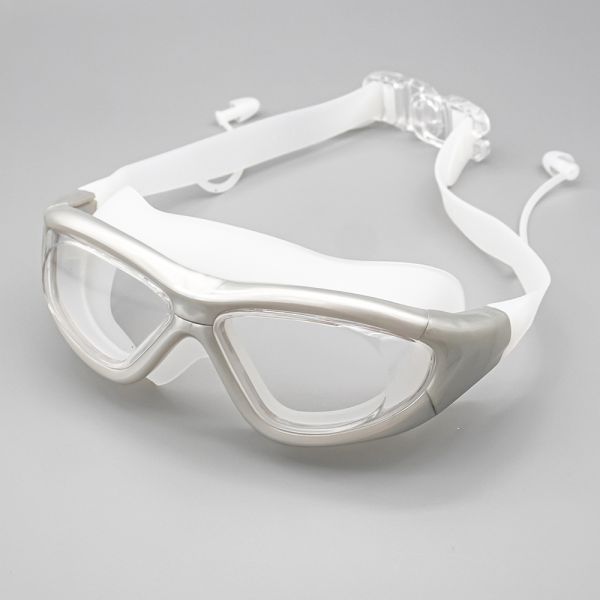 White Silicone Swim Goggles Water Sports Comfortable Swim Goggles For Adults