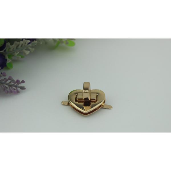 Fashionable novelty gunmetal color heart shape bag accessories metal twist lock for handbag