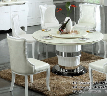8 persons round marble table with Lazy Susan banquet furniture
