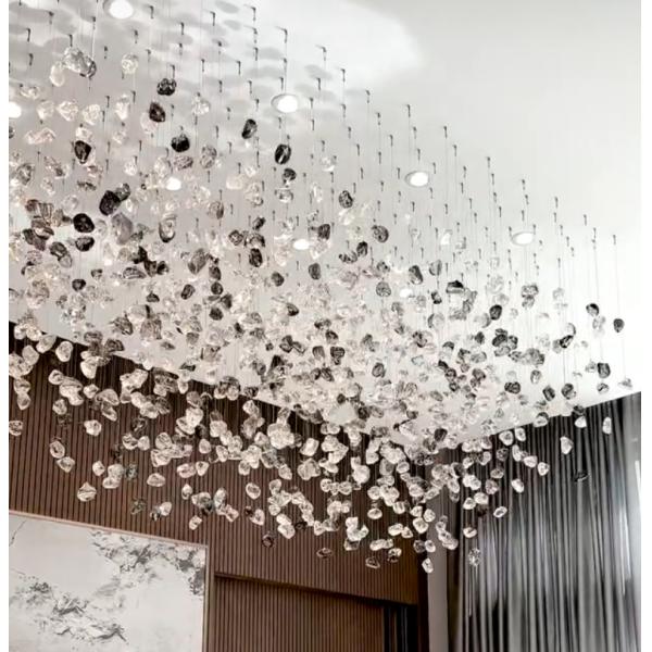 Nordic Style Modern Indoor Decoration Light Villa Mall Staircase Handmade Art Glass Chandelier Customize