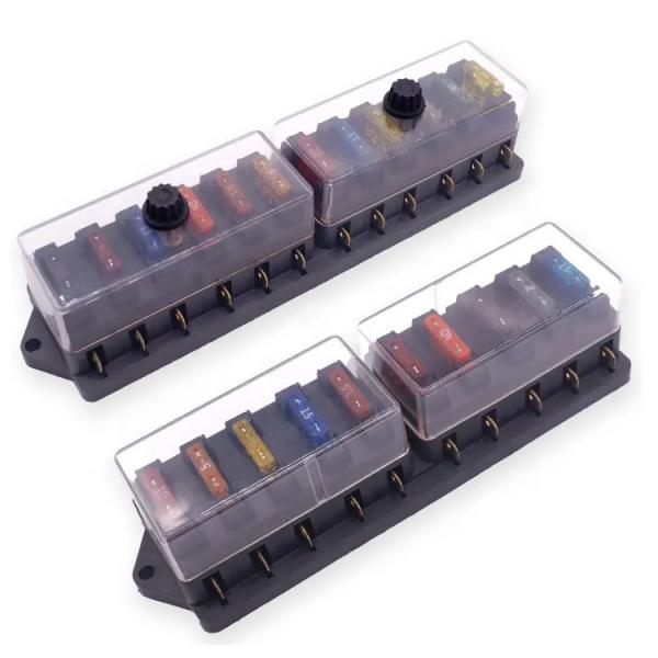 Boîte à fusibles pour motocyclettes à vis 12v 14v 32v Porteur de blocs de lames de fusibles pour voitures marines avec couvercle antipoussière