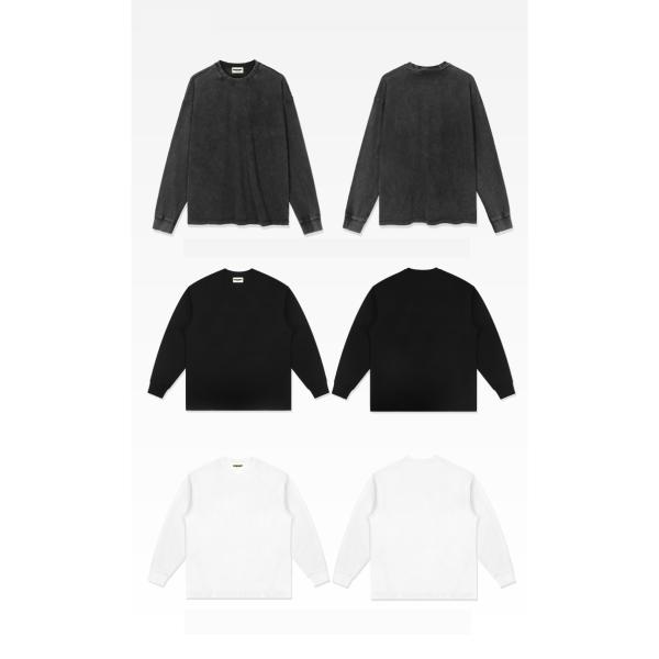 T-shirt de poids lourd américain vintage à la mode avec ancien imprimé blanc lavable à chaud