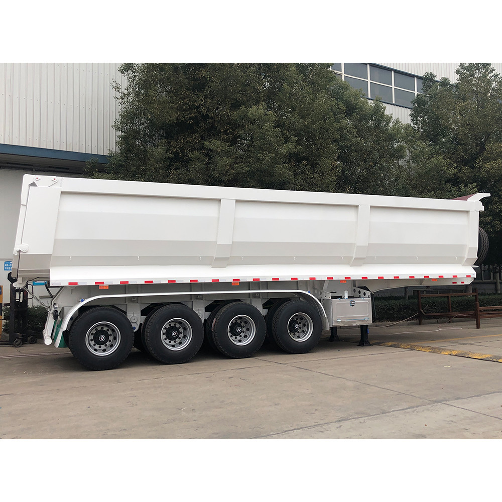 50T Max Payload CIMC HUAJUN 4 Axle U Body Rear Tipping Semi Trailer