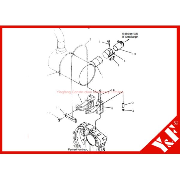 Землечерпалка KOMATSU разделяет плиту струбцины 6210-11-5232 U-Болта 6210-11-5232 шумоглушителя 6738-11-5940 Pc200-7 6738-11-5510