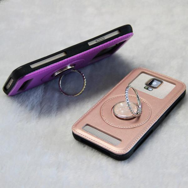 Universal Finger Grip Leather Phone Cases For Samsung Huawei Mobicel Maxfone