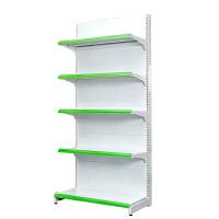 La exhibición del supermercado de la góndola deja de lado el accesorio de la venta al por menor del colmado del metal de la pared