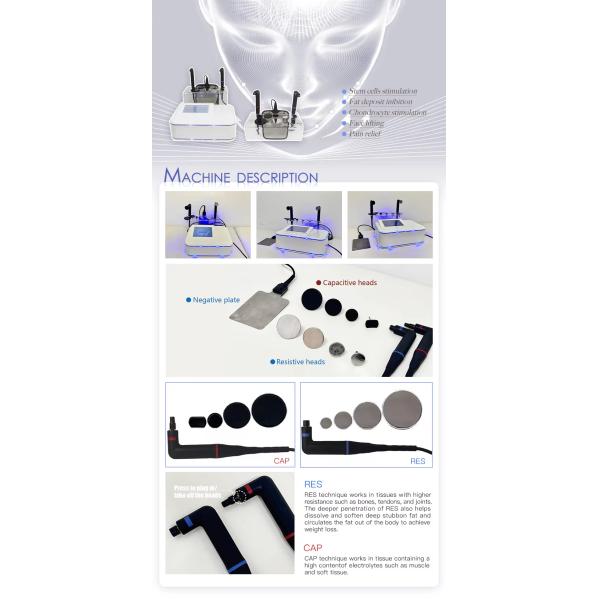 448khz Cet Ret Resistive RF Pain Relief Tecar Therapy Machine