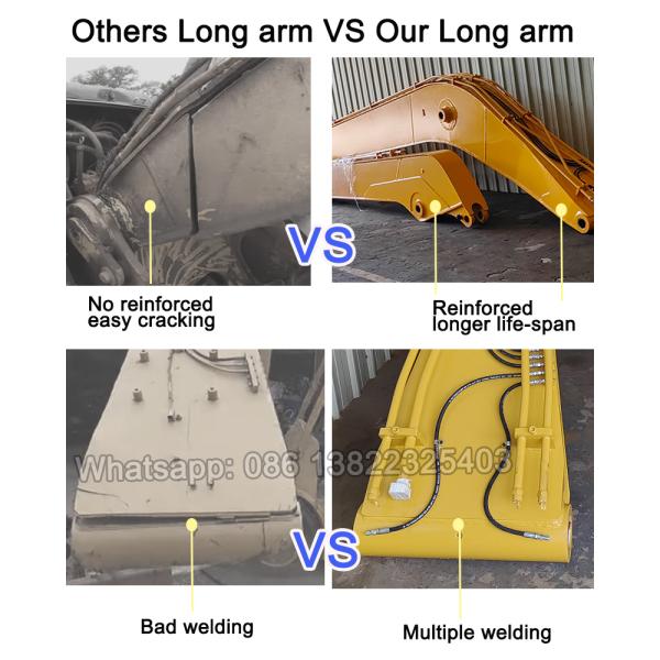Hot Sale Long Reach Excavator Booms With Bucket Cylinder For Cat Komatsu