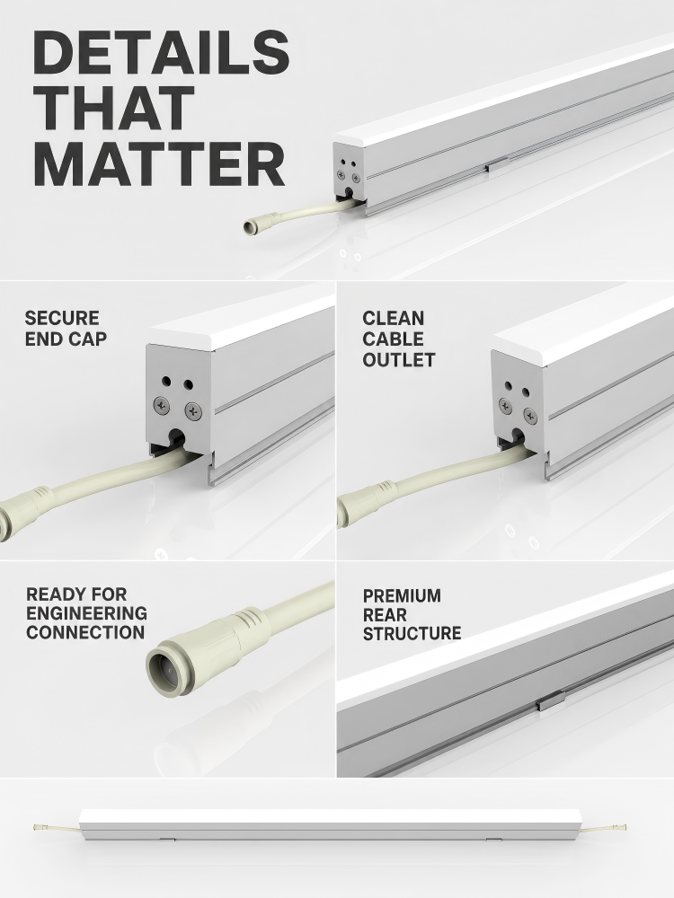 Aluminum Housing Outside LED Linear Lights Anti Corrosion For Building Perimeter Lighting