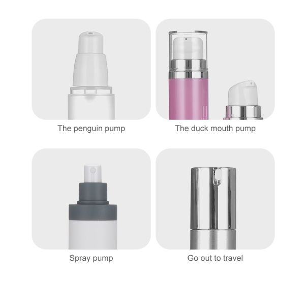 High Quality Sample Small Bottles 15ml Sun Cosmetic Airless Bottle for Men