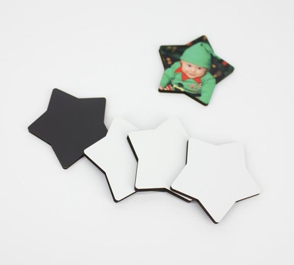 Top Rated Star Shape 60x57mm Sublimation Blank Refrigerator Stickers for Decoration