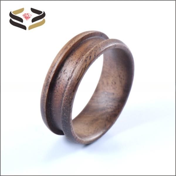 Anillos de madera maciza de tipo religioso de 6 mm y 8 mm para incrustaciones