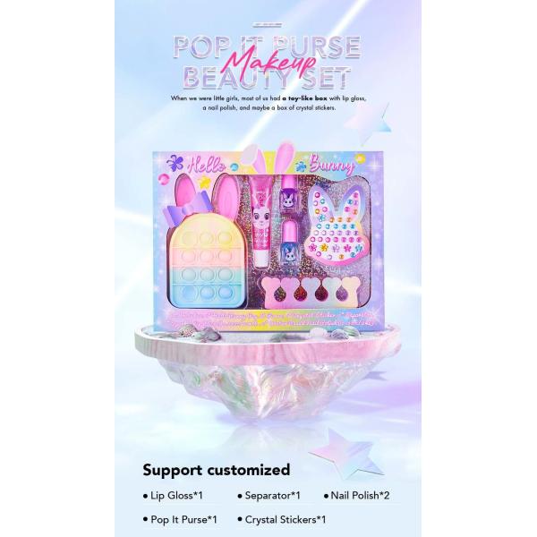 Multicolor Portable Childrens Plastic Makeup Sets Perfection In A Kit Pop It Bag