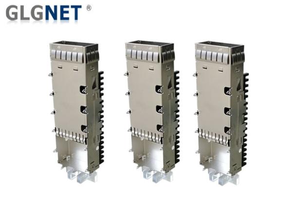 Integrated Female QSFP+ Cage Assembly Single Port 13.7 Mm Cage Height