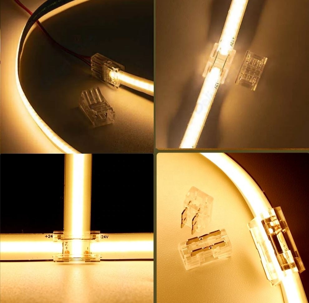 Solderless Cob Led Strip Light Connector 2pin 8mm 10mm Tape Light Connectors
