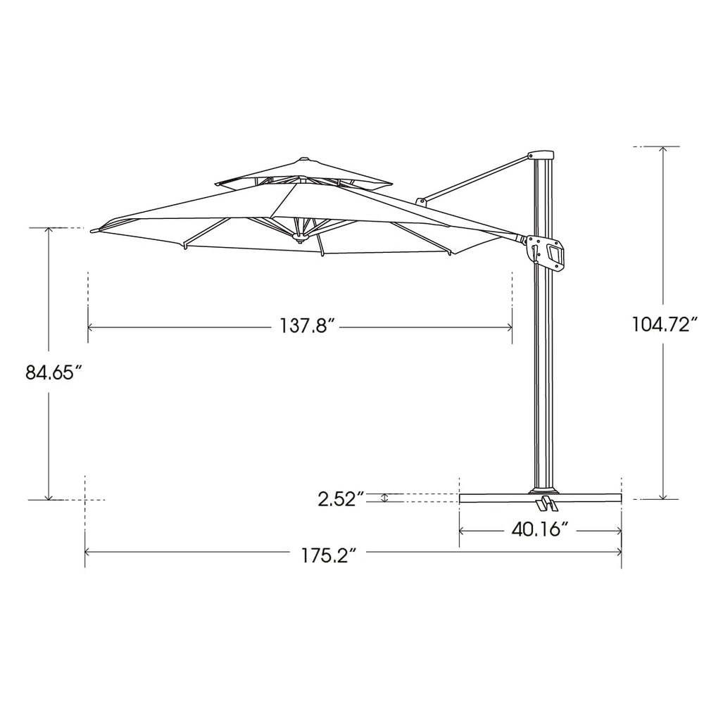 Modern Design AJUNION Commercial Outdoor Umbrella with Waterproof 2-Tier Sun Canopy