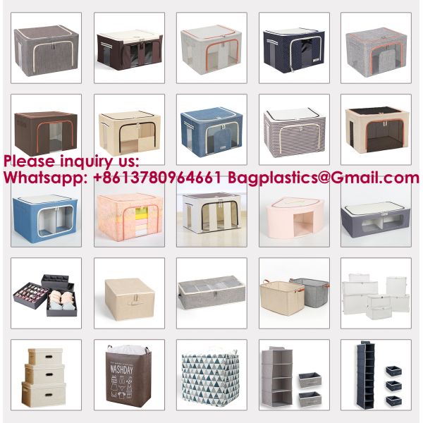Square Large Space-Saving Linen Cube Foldable Fabric Clothing Storage Drawers Large Capacity Foldable Storage Organizer Fabric Home Storage Box For Clothes Quilt Blanket Wardrobe Clothing Organizer
