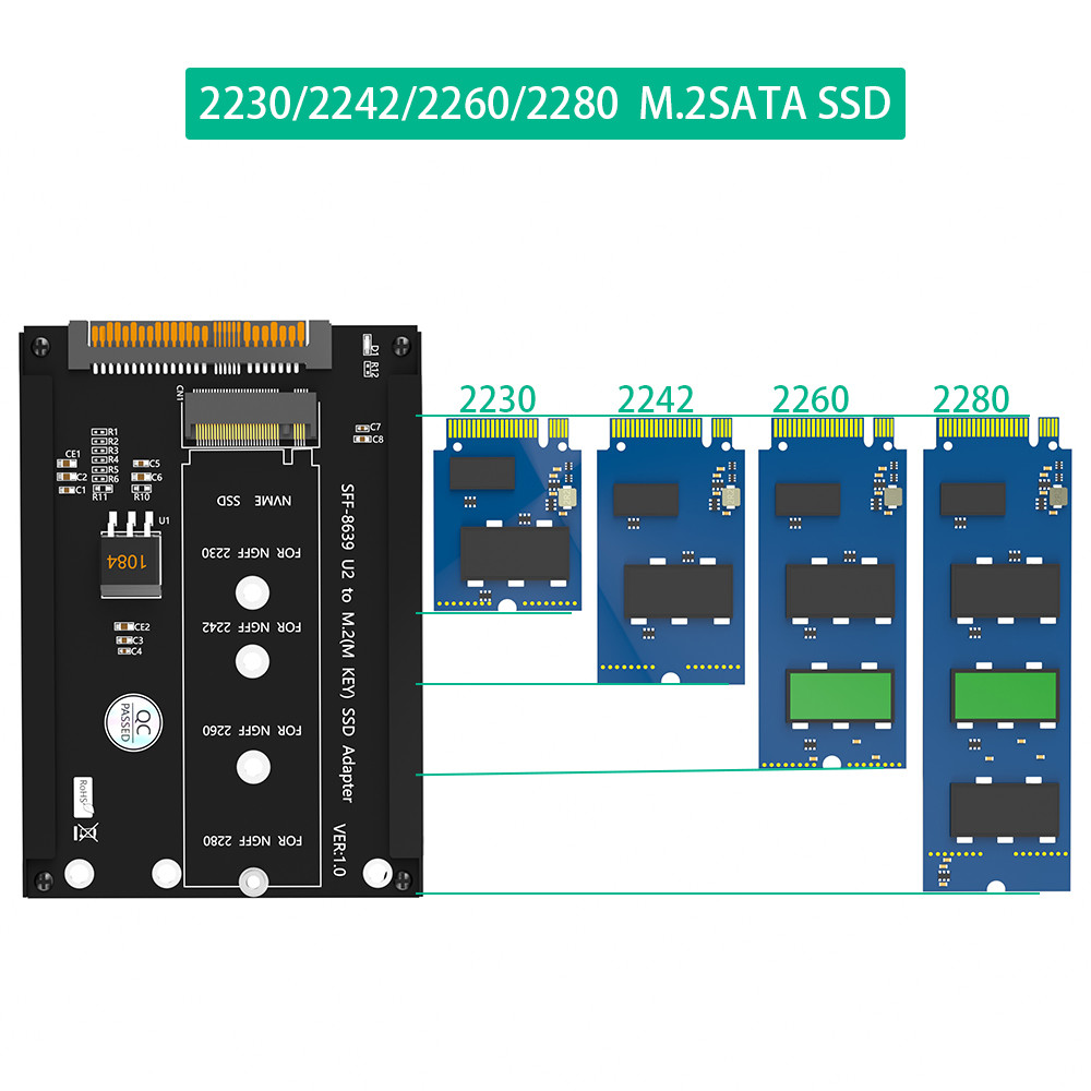 M.2 NGFF ключ M SSD к SFF-8639 U.2 адаптер с рамкой