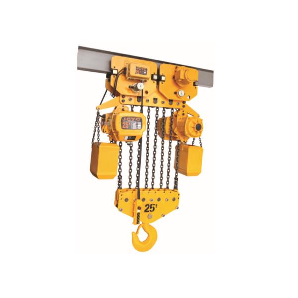 Standard Headroom Electric Chain Hoist 25 Ton Capacity With Electric Trolley
