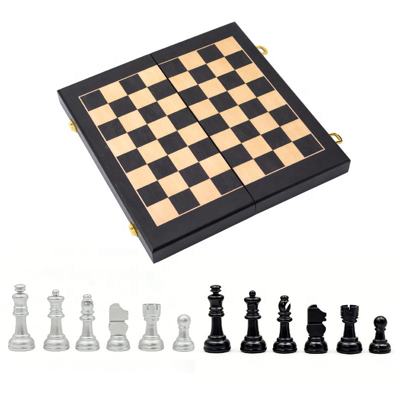Foldable International Chess Set with Lightweight Aluminum Alloy Pieces and Customized Logo for Travel & Home Decoration