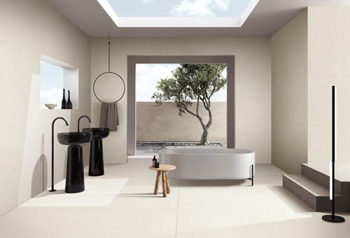 Renewable Porcelain Beige Tile Micro Cement Texi Ceramic Marble Effect Wall Tiles
