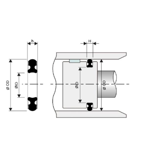 Fkm Viton Two Way Air Cylinder Piston Seals Fluoride Sealing Sakagami PSD 20x14x2.2