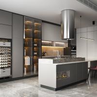 Simple Interior Design Wall Smart Melamine Kitchen Cabinets Wood Luxury Kitchen Unite Modern