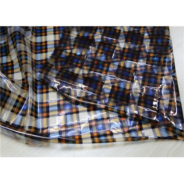Fashion Garment TPU Leather Classic Plaid Printed Pattern Abrasion Resistant