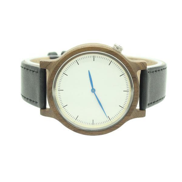 Walnut Wooden Minimalist Leather Watch Waterproof Charm Wood Watches For Men