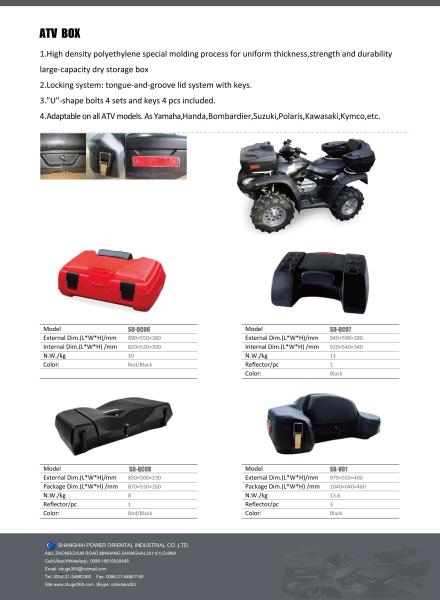 Durable Balck ATV Rear Box for CFMotor LINHAI Honda Suzuki