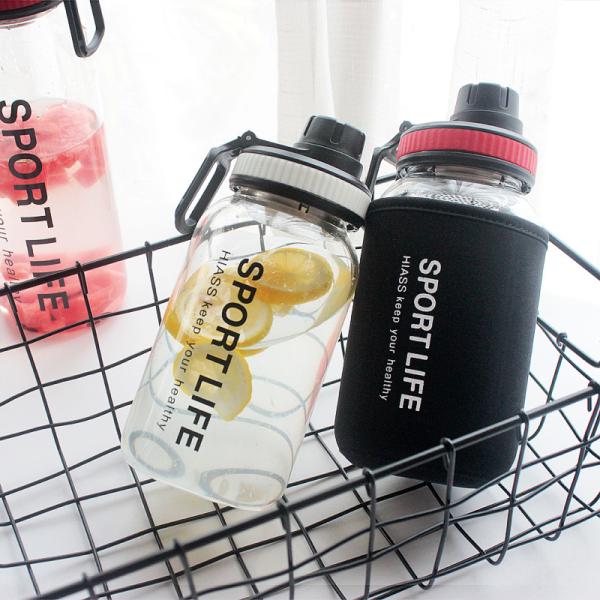 20oz Glass Beverage Bottles Bulk High Borosilicate Glass Water Bottle With Plastic Straw