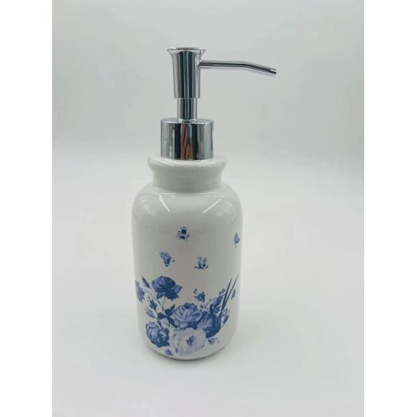 Керамические комплекты аксессуаров для ванной комнаты круглой формы белый с цветочным наклейкой