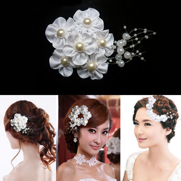 Bridal headdress flower hair accessories Starry Plum Purple Red White Pink Blue