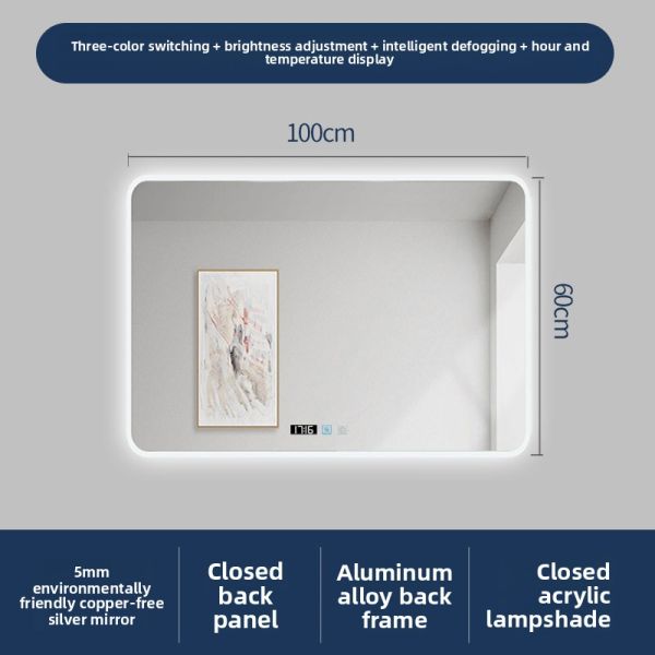 Luxury IP44 Rated LED Bath Mirror with Touch Switch Elegant Modern Design for Villa Hotel & Apartment Washroom Hot Seller