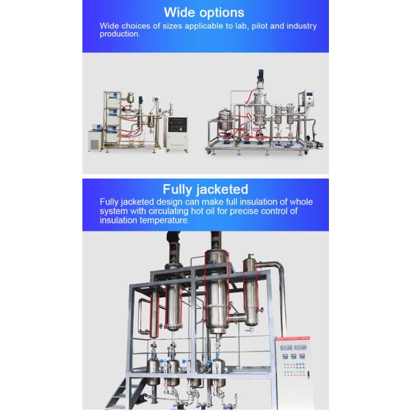 30l-260l Oil Wiped Film Molecular Distillation Unit High Purity