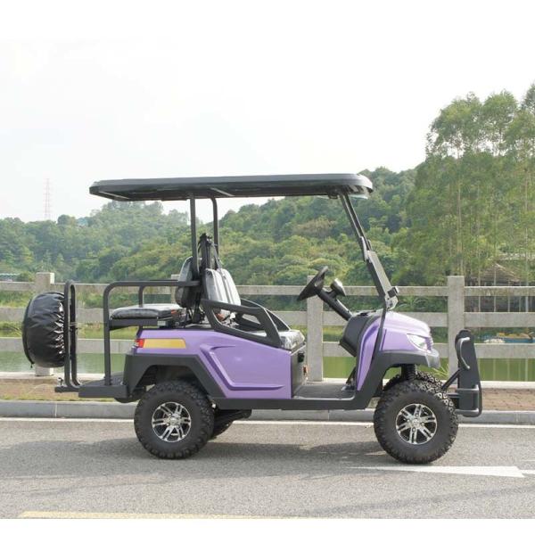 Electric Fuel 4 Wheel Four Person Golf Cart With Rear Seat , Purple Color