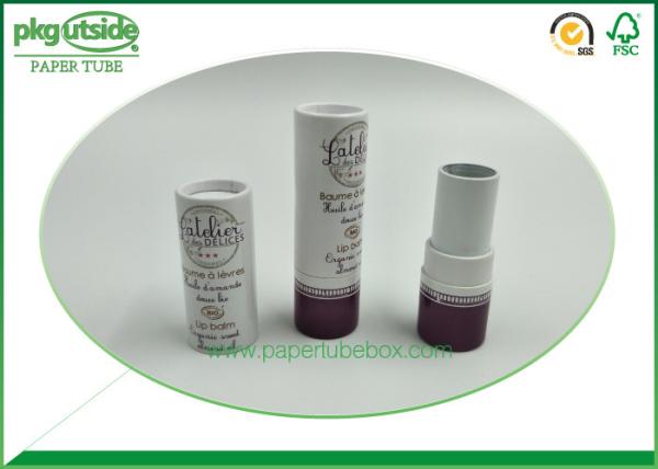 Eco Friendly Cardboard Lipstick Tubes , Brown Paperboard Push Up Lip Balm Tubes