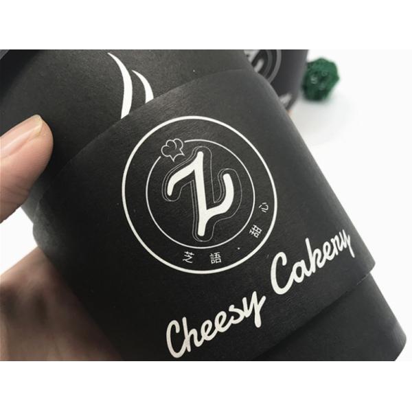 Black Coffee Cup Cardboard Sleeve , Custom Coffee Sleeves For Wedding