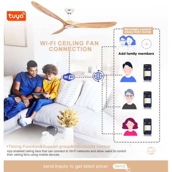 60 polegadas DC 3 lâmina de madeira lâmina ventilador de teto 5 velocidade controle remoto 110-220V/50/60hz