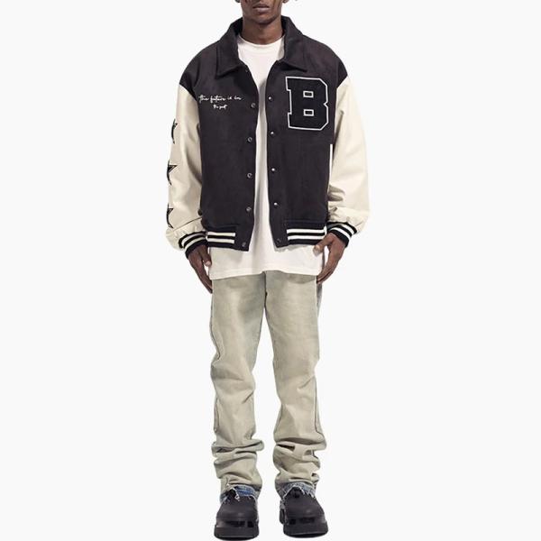 100% Polyester Streetwear Varsity Jacket Vintage Bomber Jacket Customized Size