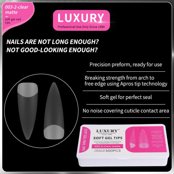 500PCS/Box French Press on Nails Fake Nail Tips for Extension Nail Manicure